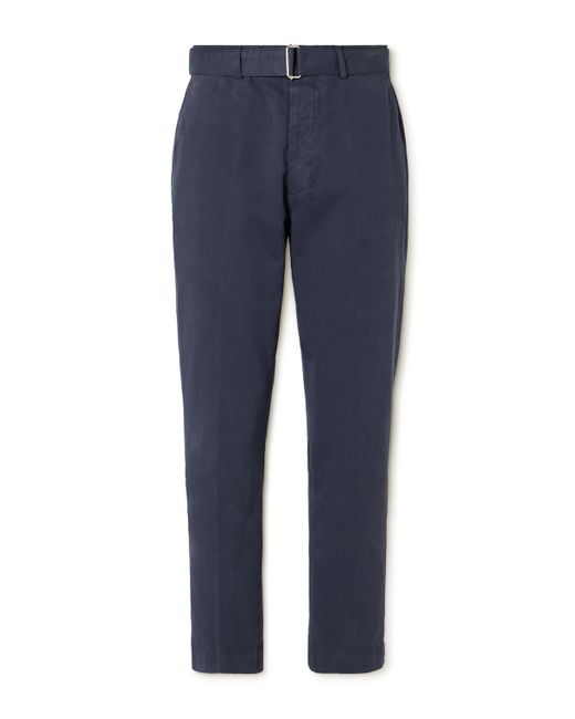 Officine Generale Straight-Leg Belted Cotton-Twill Trousers