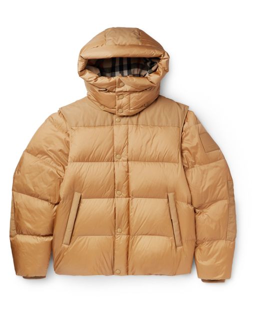 Burberry Convertible Logo-Appliquéd Quilted Shell Hooded Down Jacket