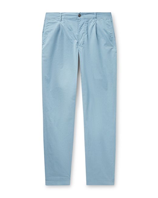 Incotex Tapered Pleated Stretch-Cotton Gabardine Trousers