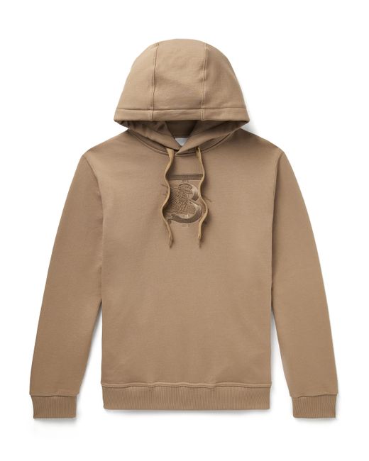 Burberry Logo-Embroidered Cotton-Blend Jersey Hoodie