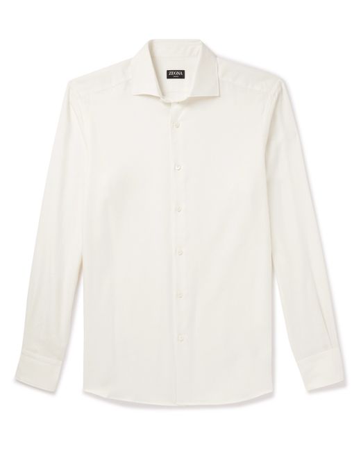 Z Zegna Cotton and Cashmere-Blend Twill Shirt