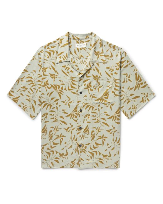 Saint Laurent Camp-Collar Printed Lyocell and Cotton-Blend Twill Shirt
