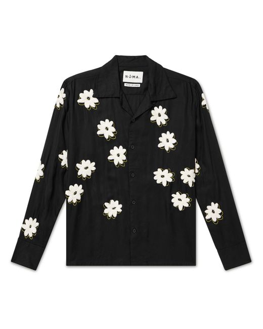 Noma t.d. NOMA t.d. Convertible-Collar Embroidered Satin Shirt