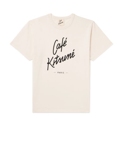Café Kitsuné Logo-Print Cotton-Jersey T-Shirt