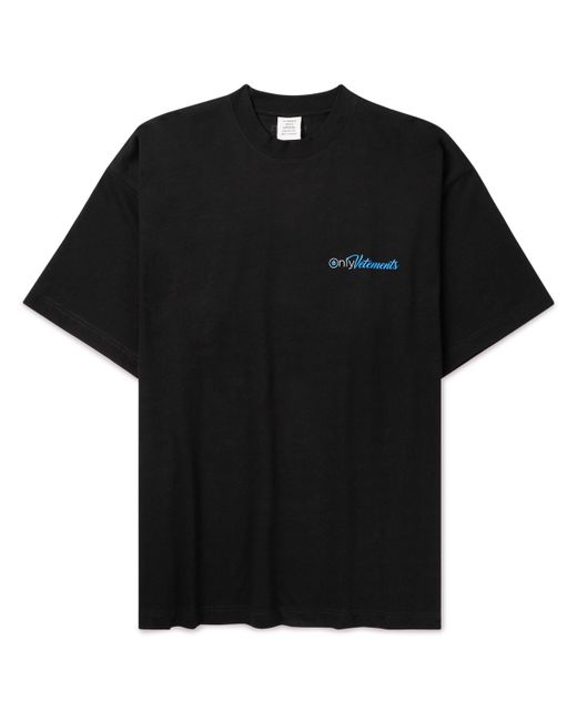 Vetements Oversized Logo-Print Cotton-Jersey T-Shirt