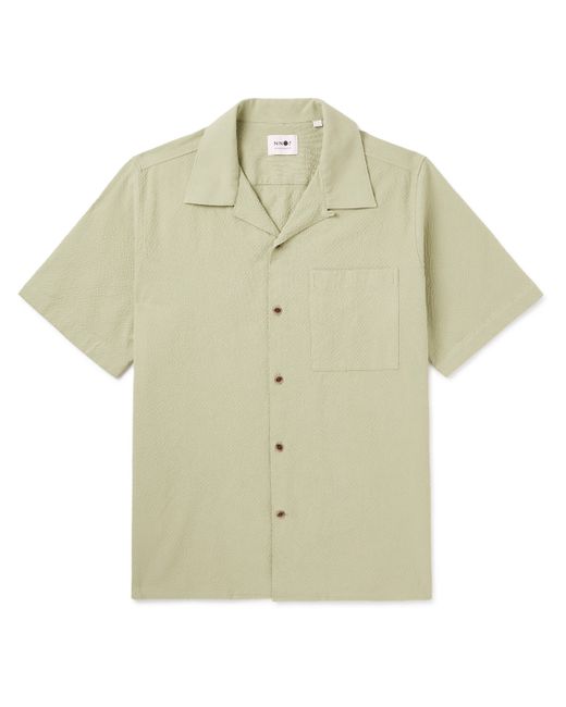 Nn07 Julio 1040 Convertible-Collar Stretch Organic Cotton-Seersucker Shirt