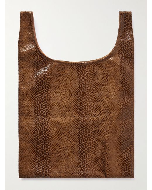 mfpen Snake-Effect Faux Leather Tote Bag