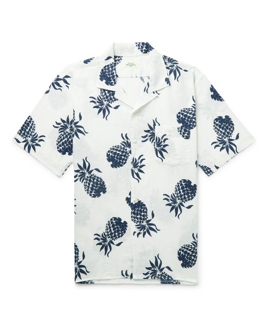 Hartford Palm Mc Pat Convertible-Collar Printed Linen and Cotton-Blend Shirt