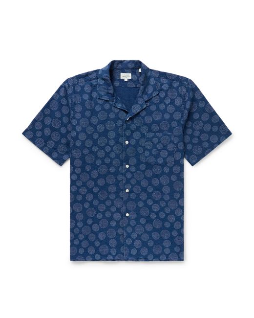 Hartford Palm Mc Pat Convertible-Collar Printed Cotton-Seersucker Shirt