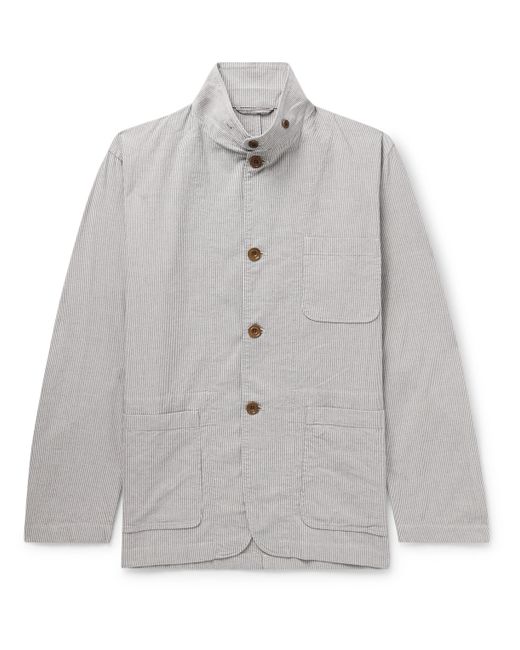 Hartford Jerome Striped Cotton and Linen-Blend Jacket