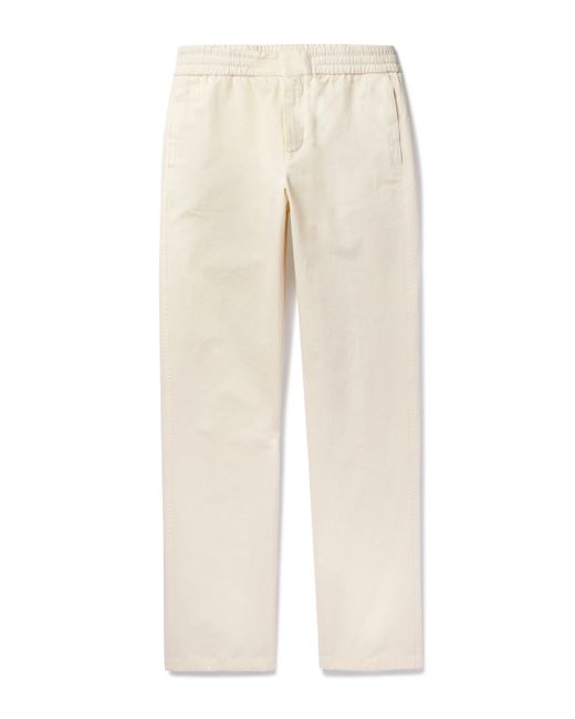 Loro Piana Straight-Leg Pleated Cotton and Linen-Blend Trousers