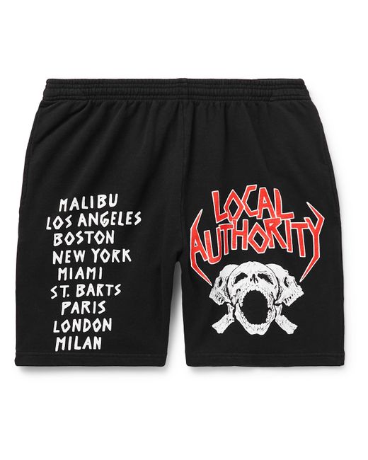 Local Authority Straight-Leg Printed Cotton-Jersey Shorts