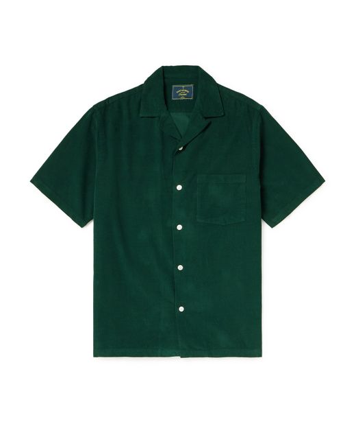 Portuguese Flannel Convertible-Collar Cotton-Corduroy Shirt