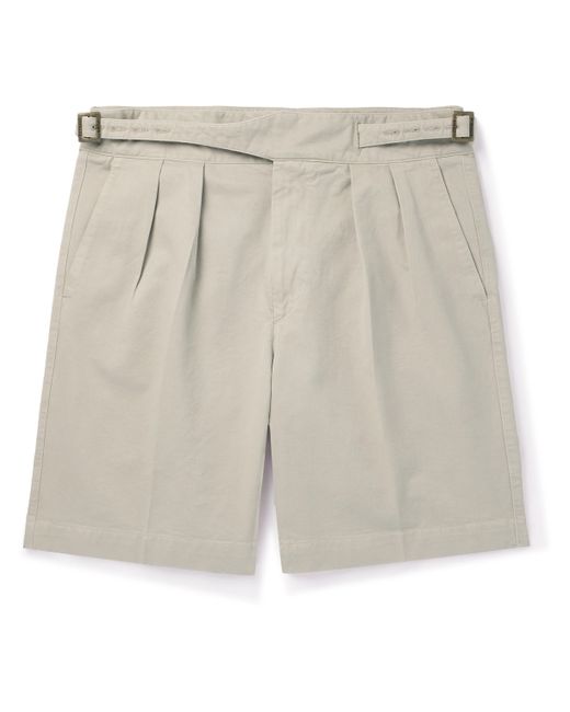 Rubinacci Straight-Leg Pleated Cotton-Twill Shorts