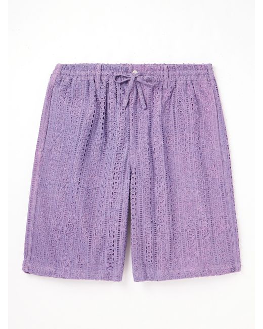 Kardo Straight-Leg Crochet-Knit Cotton Drawstring Shorts