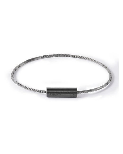Le Gramme 5g Brushed Recycled Sterling Silver and Ceramic Bracelet