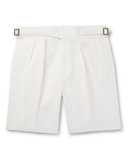 Rubinacci Straight-Leg Pleated Cotton-Twill Shorts