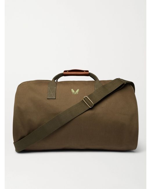 Bennett Winch Leather-Trimmed Cotton-Canvas Suit Carrier and Holdall