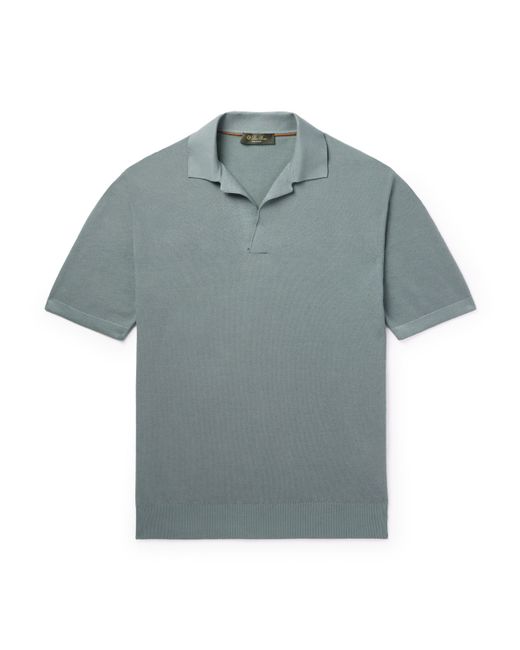 Loro Piana Cotton and Silk-Blend Piqué Polo Shirt