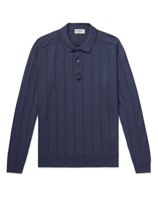 John Smedley Slim-Fit Ribbed Merino Wool Polo Shirt