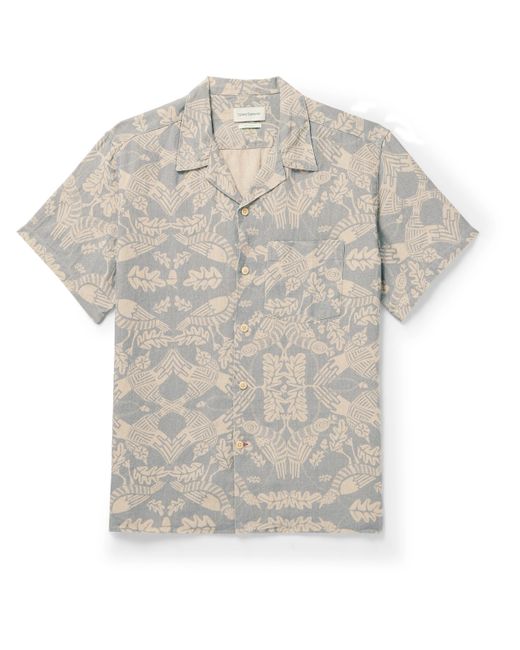 Oliver Spencer Havana Camp-Collar Printed Linen Shirt