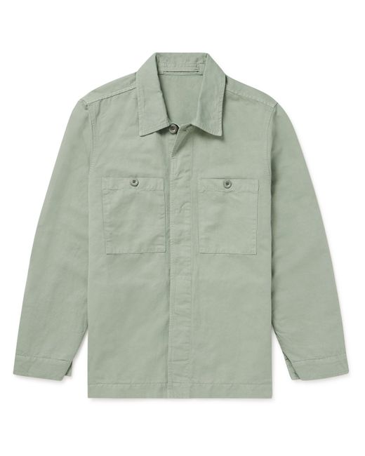 Mr P. Mr P. Garment-Dyed Cotton and Linen-Blend Twill Overshirt