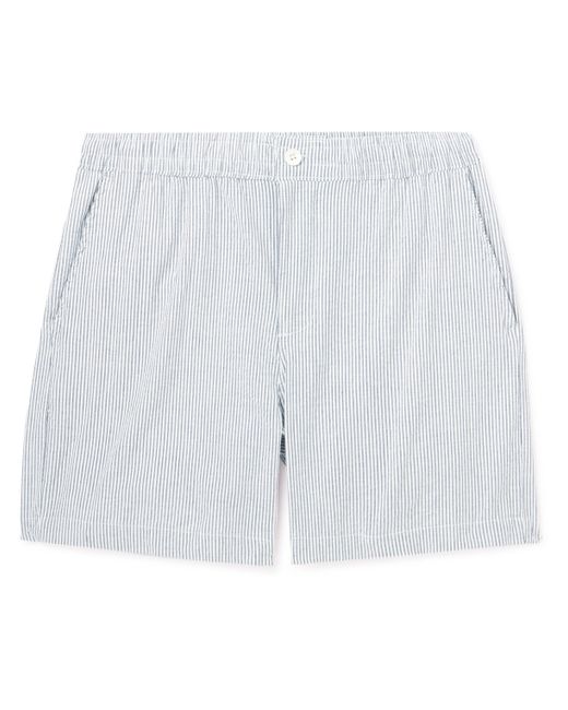 Onia Straight-Leg Striped Stretch-Cotton Seersucker Shorts