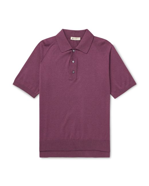 Piacenza Cashmere Silk and Cotton-Blend Polo Shirt