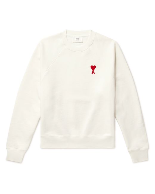 AMI Alexandre Mattiussi Logo-Embroidered Stretch-Cotton Jersey Sweatshirt