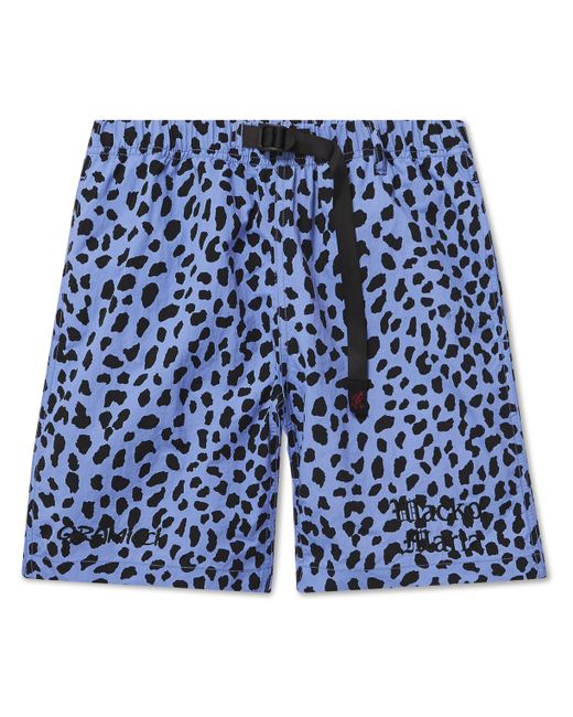 Wacko Maria Gramicci Straight-Leg Belted Leopard-Print Nylon Shorts