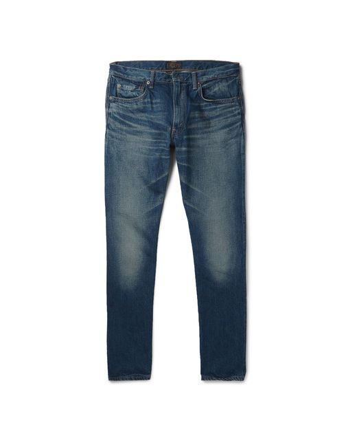 Beams Plus Slim-fit Washed Selvedge Denim Jeans