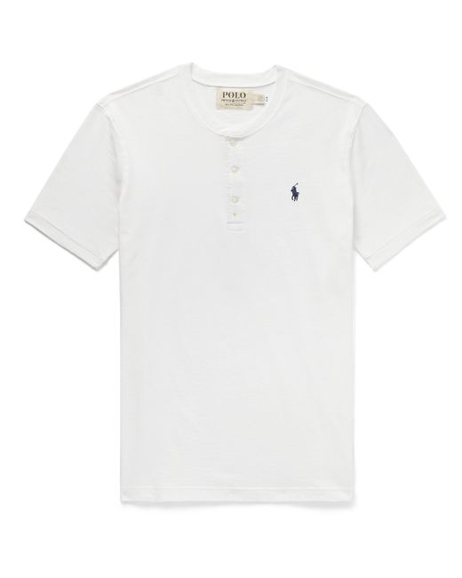 Polo Ralph Lauren Logo-Embroidered Cotton-Jersey Henley T-Shirt