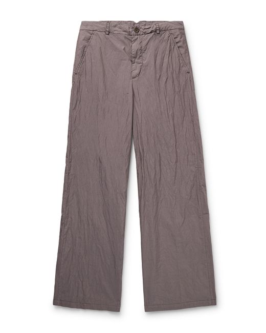 Our Legacy Straight-Leg Crinkled Cotton-Blend Trousers