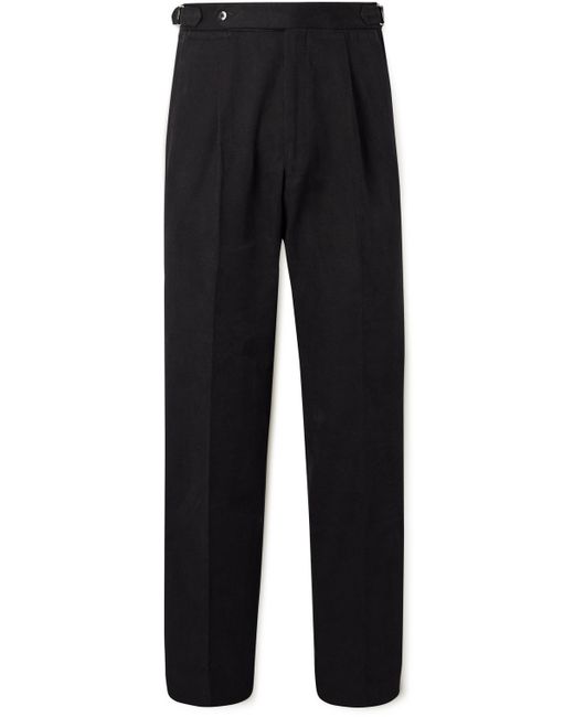 Stòffa Tapered Pleated Cotton-Canvas Trousers IT 46
