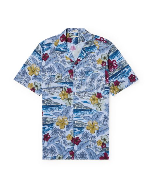 Massimo Alba Venice Camp-Collar Printed Cotton Shirt S