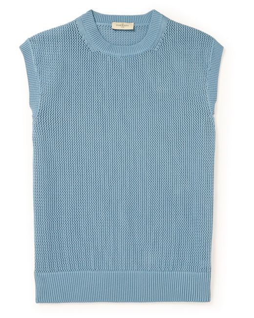 Piacenza Cashmere Crochet-Knit Cotton Sweater Vest IT 46