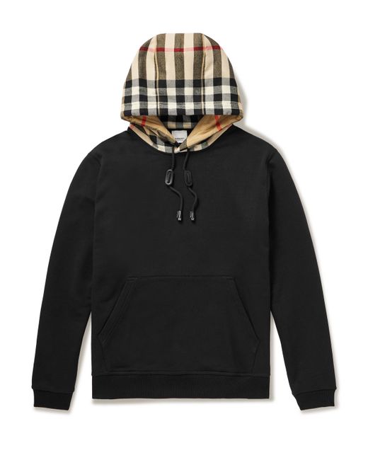 Burberry Checked Cotton-Jersey Hoodie S