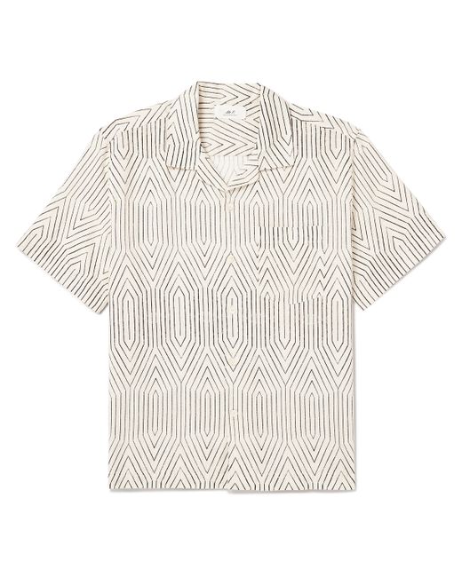 Mr P. Mr P. Camp-Collar Printed Linen and Cotton-Blend Shirt XS