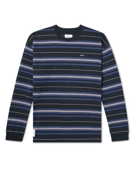 Wtaps 07 Logo-Embroidered Striped Cotton-Jersey T-Shirt S
