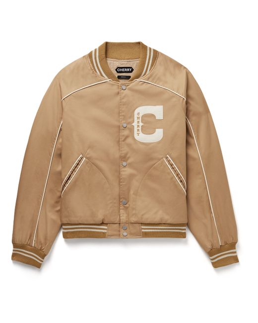 Cherry La Film Crew Appliquéd Cotton-Twill Varsity Jacket S