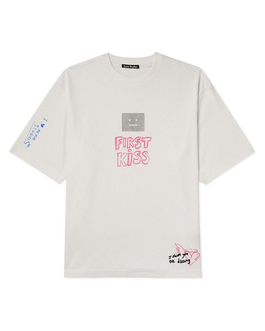Acne Studios Exford Scribble Printed Cotton-Jersey T-Shirt XS