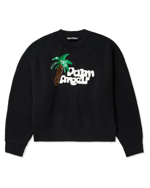 Palm Angels Sketchy Logo-Print Cotton-Jersey Sweatshirt XS