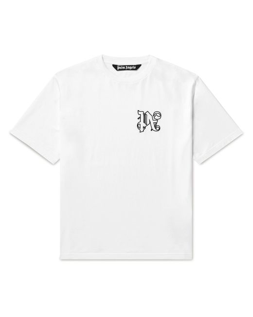 Palm Angels Logo-Embroidered Cotton-Jersey T-Shirt XS