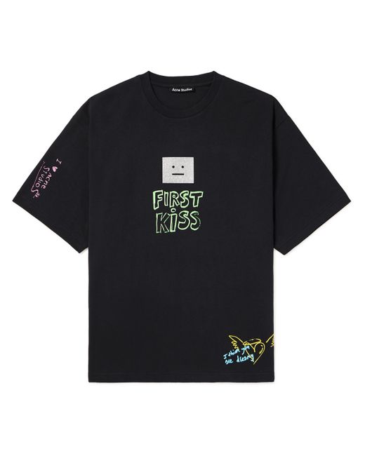 Acne Studios Exford Scribble Printed Cotton-Jersey T-Shirt XS