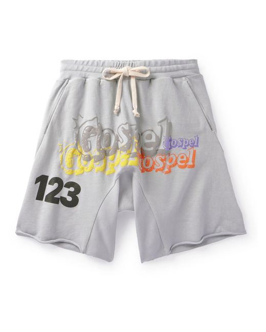 Rrr123 Gospel Straight-Leg Logo-Print Cotton-Jersey Drawstring Shorts 1
