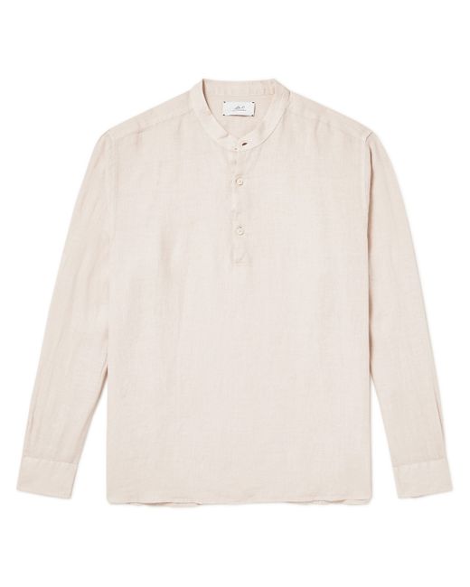 Mr P. Mr P. Mandarin-Collar Garment-Dyed Half-Placket Linen Shirt XS
