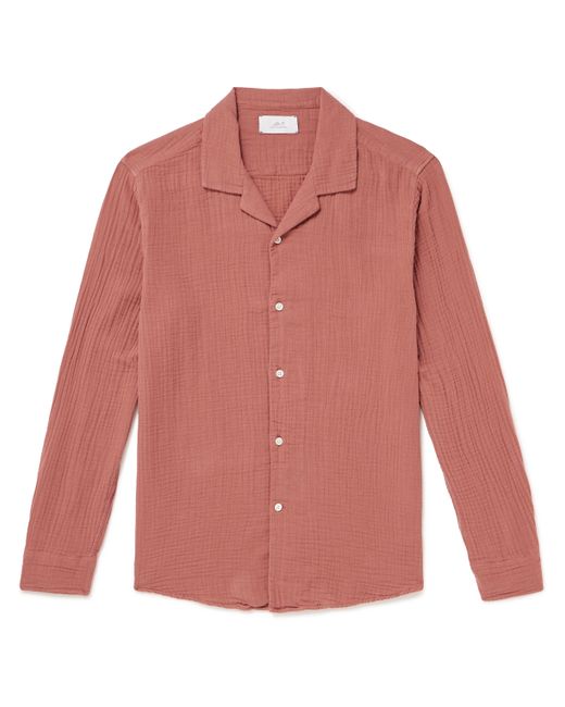 Mr P. Mr P. Camp-Collar Garment-Dyed Cotton-Muslin Shirt XS