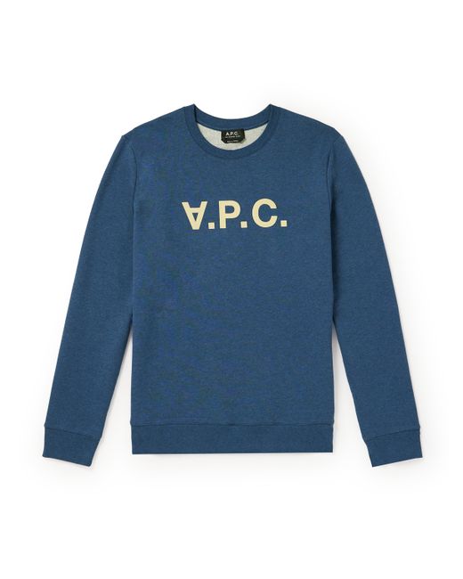 A.P.C. . Logo-Flocked Cotton-Jersey Sweatshirt XS
