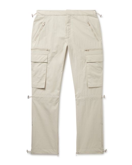 Saif Ud Deen Straight-Leg Crinkled-Canvas Cargo Trousers S