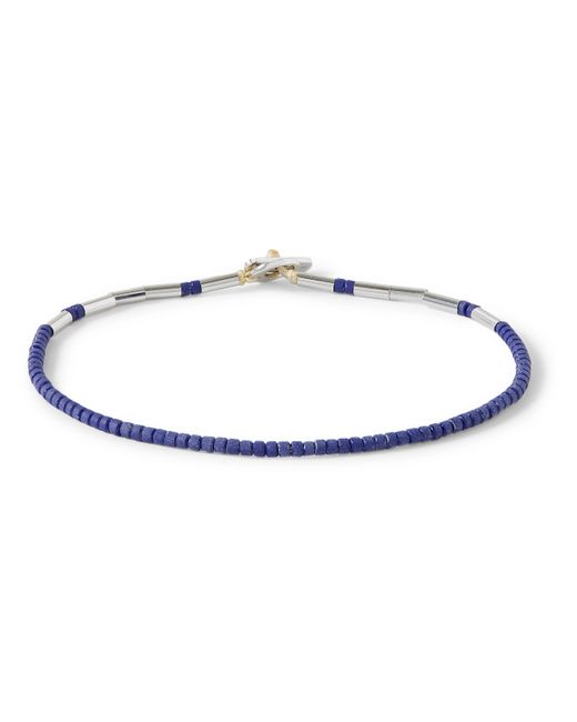 Miansai Kiran Silver Lapis Lazuli Beaded Bracelet S